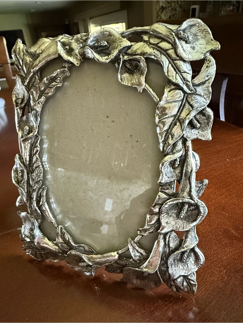 Vintage 1995 Arthur Court Pewter Calla Lily Picture Frame 3.5x5 Floral